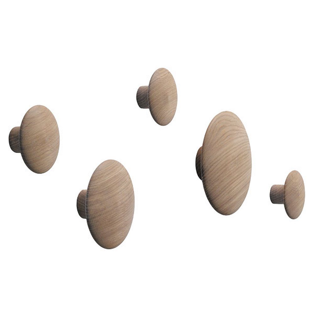 Muuto The Dots Coat Hooks (Wood) Gift Box Oak available online at