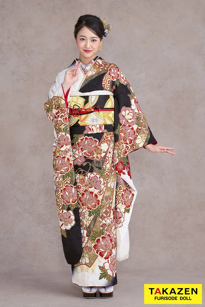 プレミアム古典 白ピンク 波模様 シンプル 大人っぽい 絞り 最高級金彩