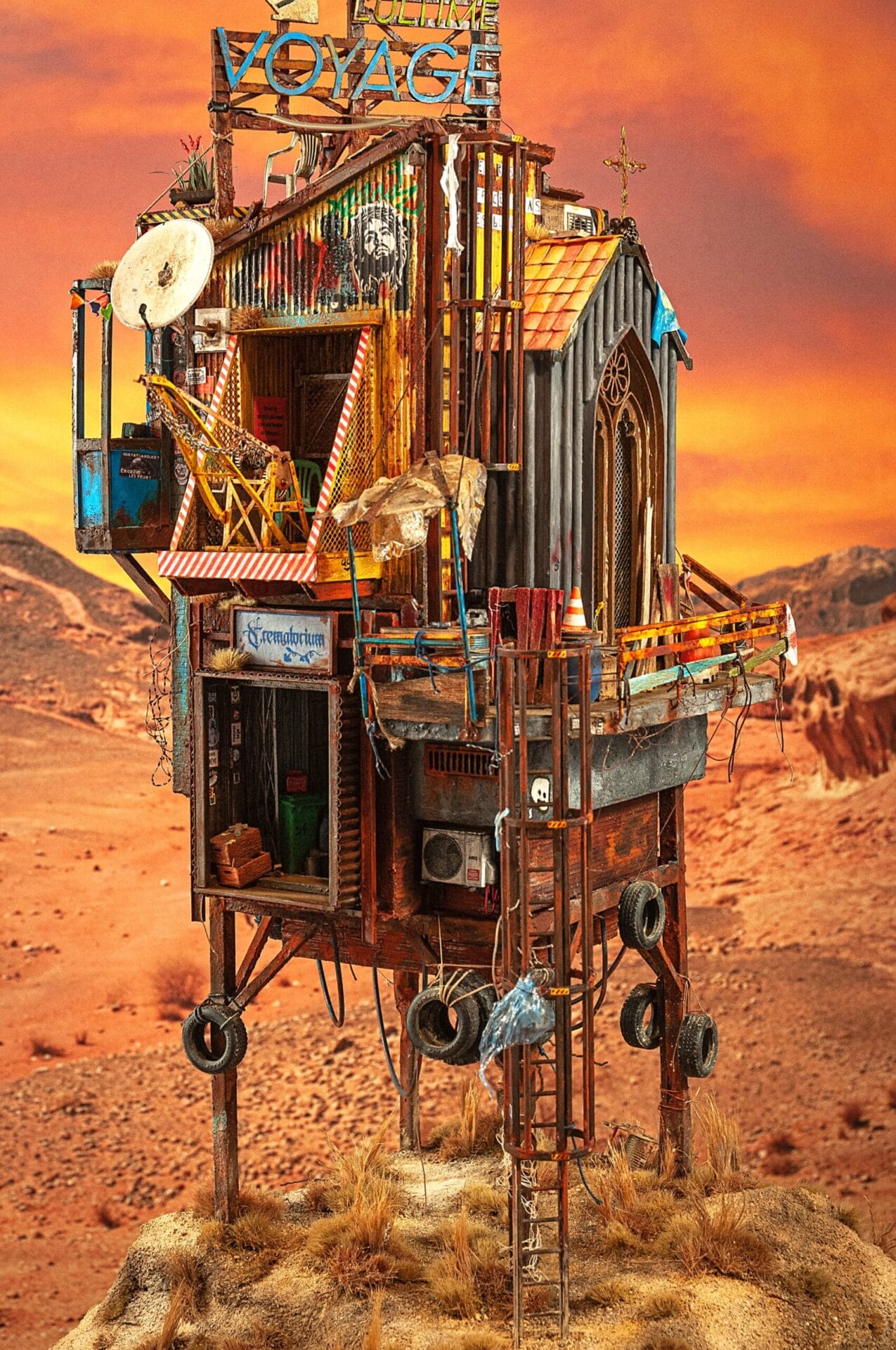 Eerie Shelters in Miniature Tower Over a Post-Apocalyptic Universe