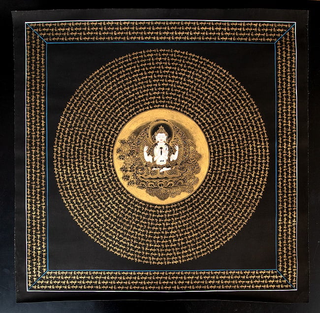 一点物〕タンカ - 六字咒観音菩薩種子曼荼羅[76x76cm] の通販[送料無料