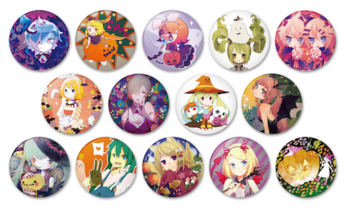 人気イラストレーター15名による「Trick or MIku」缶バッジ