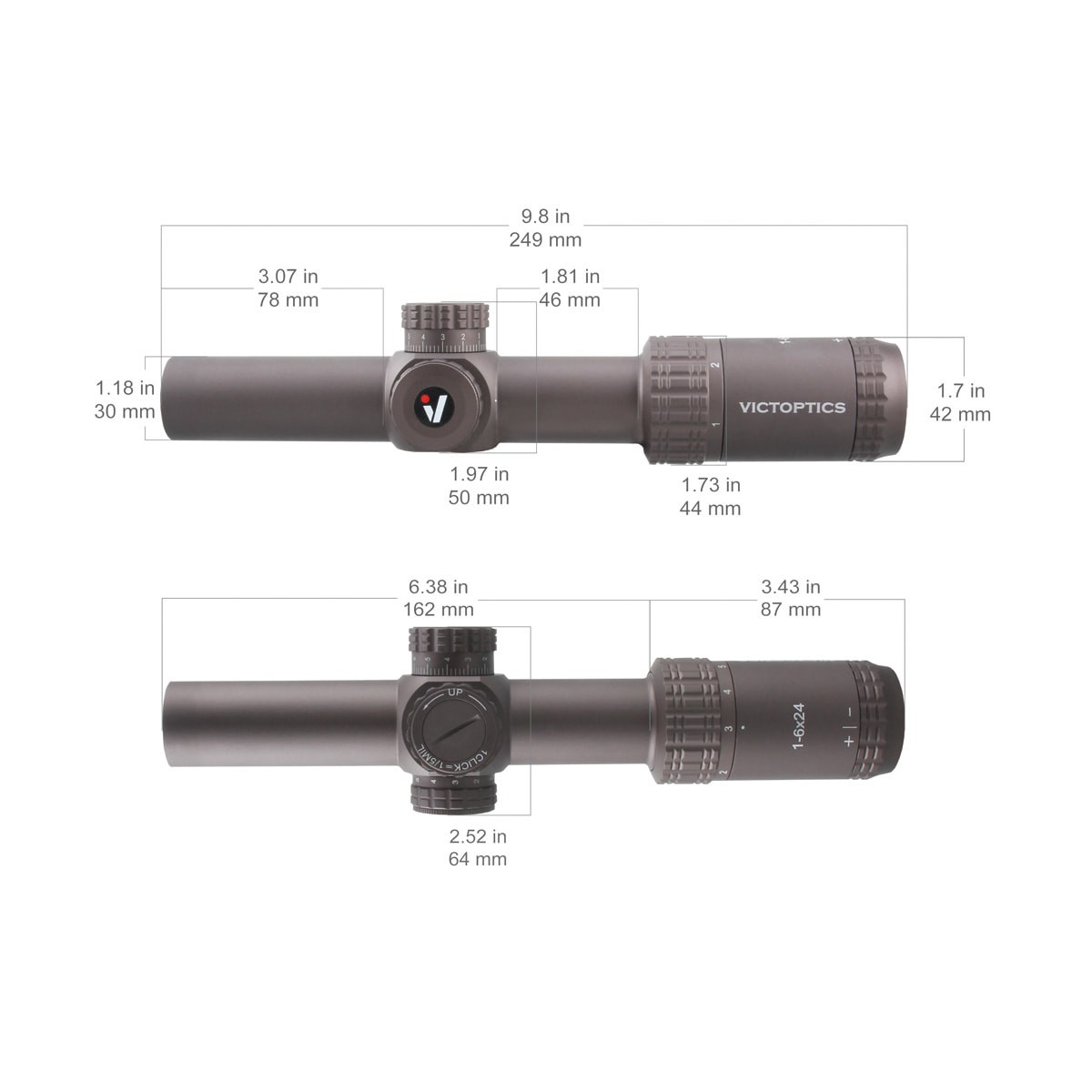 Victoptics S6 Burnt Brown 1-6×24 ｜ Vector Optics 日本公式サイト