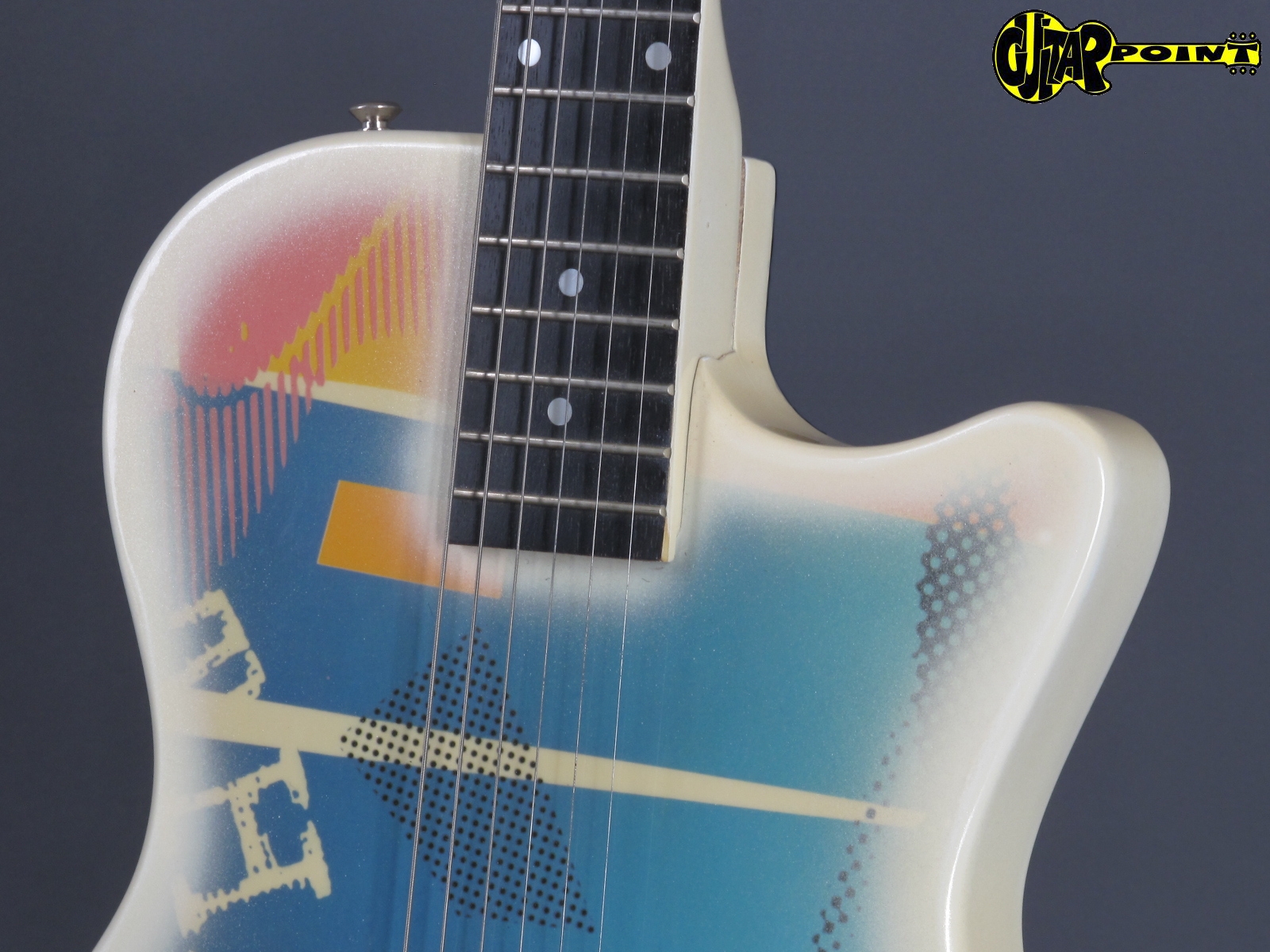 Gretsch Traveling Wilburys TW 300 1989 White W/Graphic Guitar For