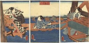 国芳「通俗水滸伝豪傑百八人之一個 九紋龍史進 跳澗虎陳達」 | 山田