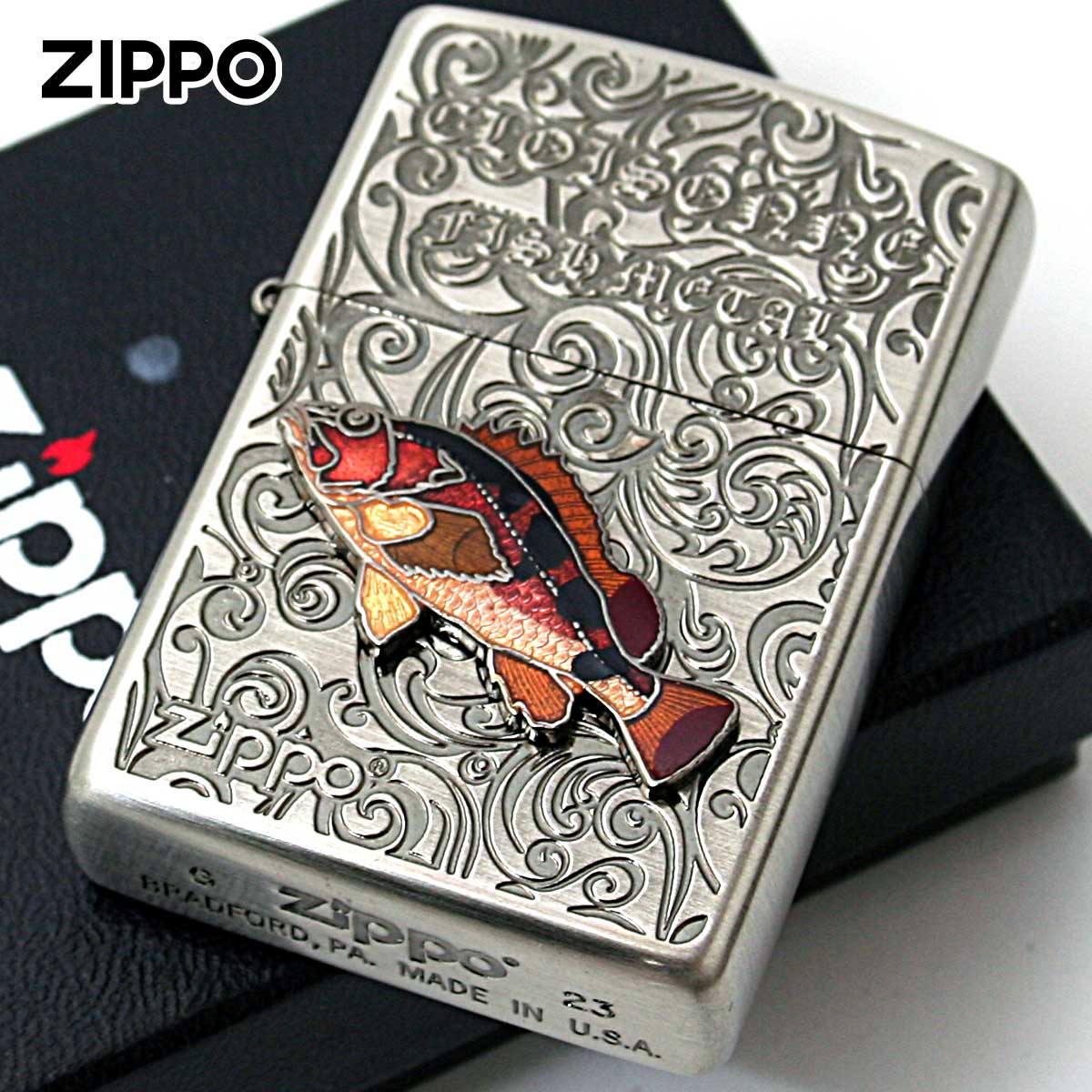 Zippo ジッポー カサゴ ヴィンテージ 七宝メタル 海水魚 Vintage