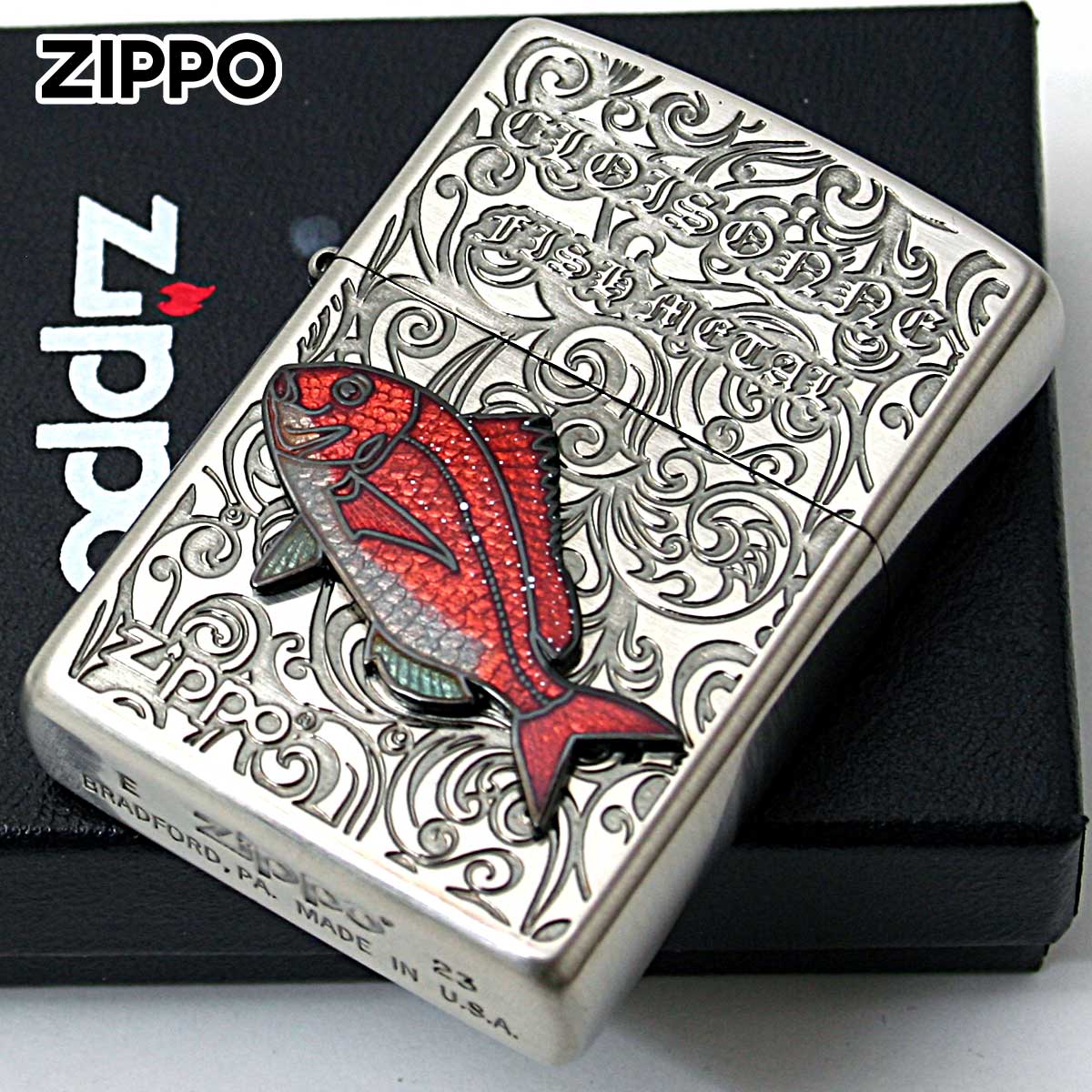 Zippo ジッポー 真鯛 ヴィンテージ 七宝メタル 海水魚 Vintage