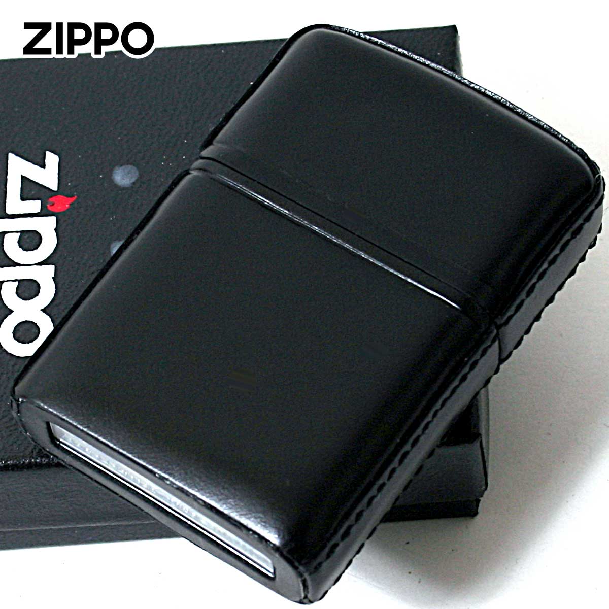 Zippo ジッポー 革巻き 本革 レザー 松坂牛 黒 ブラック｜Zippo専門店