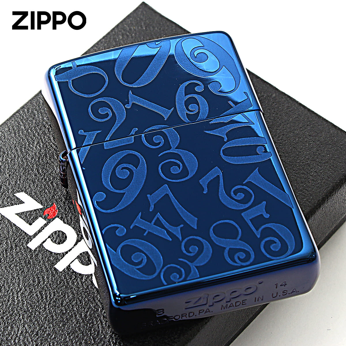 Zippo ジッポー ダイヤル 数字 ナンバー ブルー チタンコーティング
