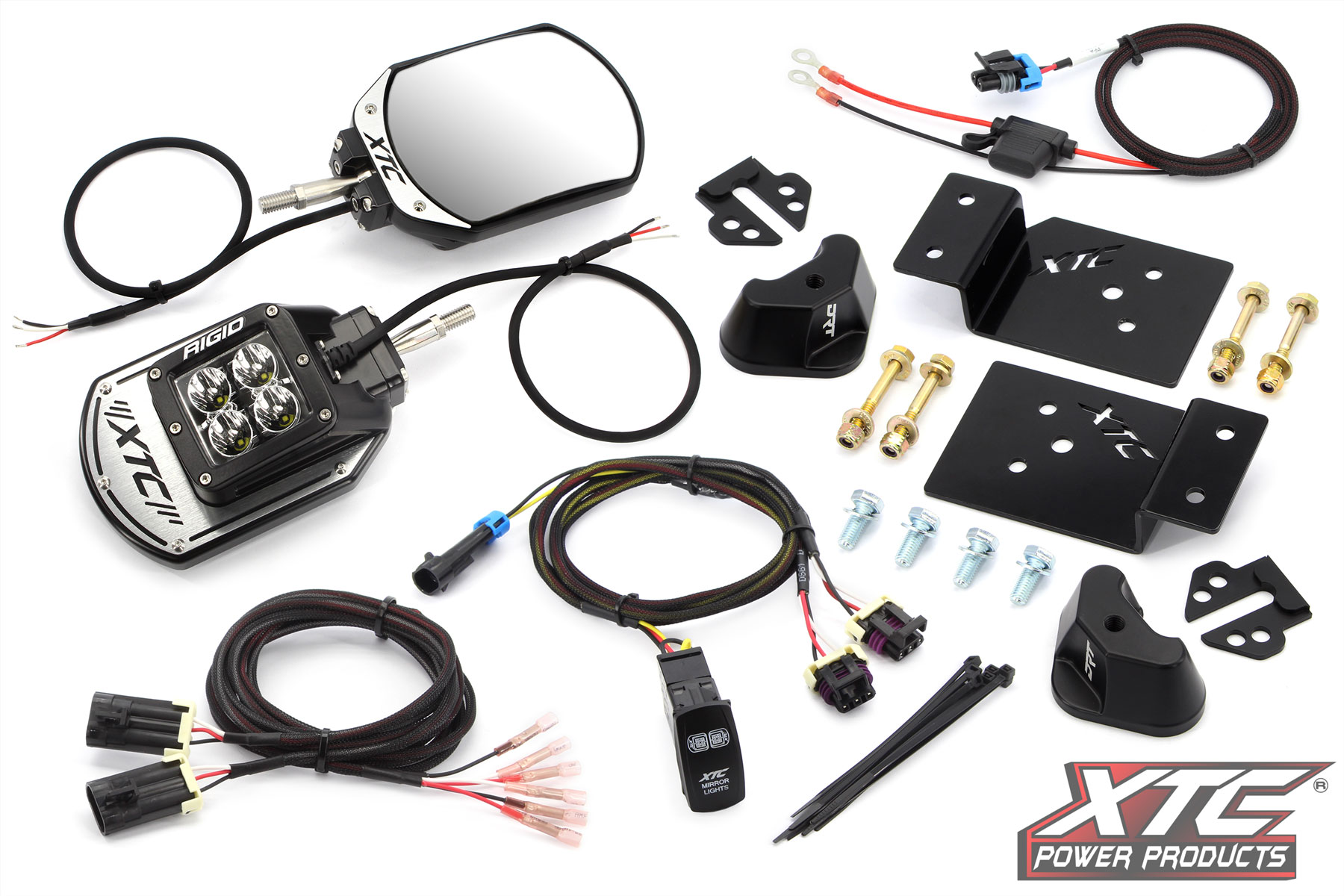 Kawasaki Ridge SIX12 Lit Side View Mirror Kit - XTC Power Products