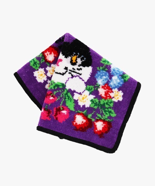 ANNA SUI（アナスイ） ハンカチ ネコ柄シェニール織タオルハンカチ