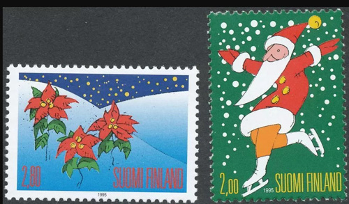 フィンランド切手 1995年 クリスマス 2種 - すてきな郵便屋さんciel