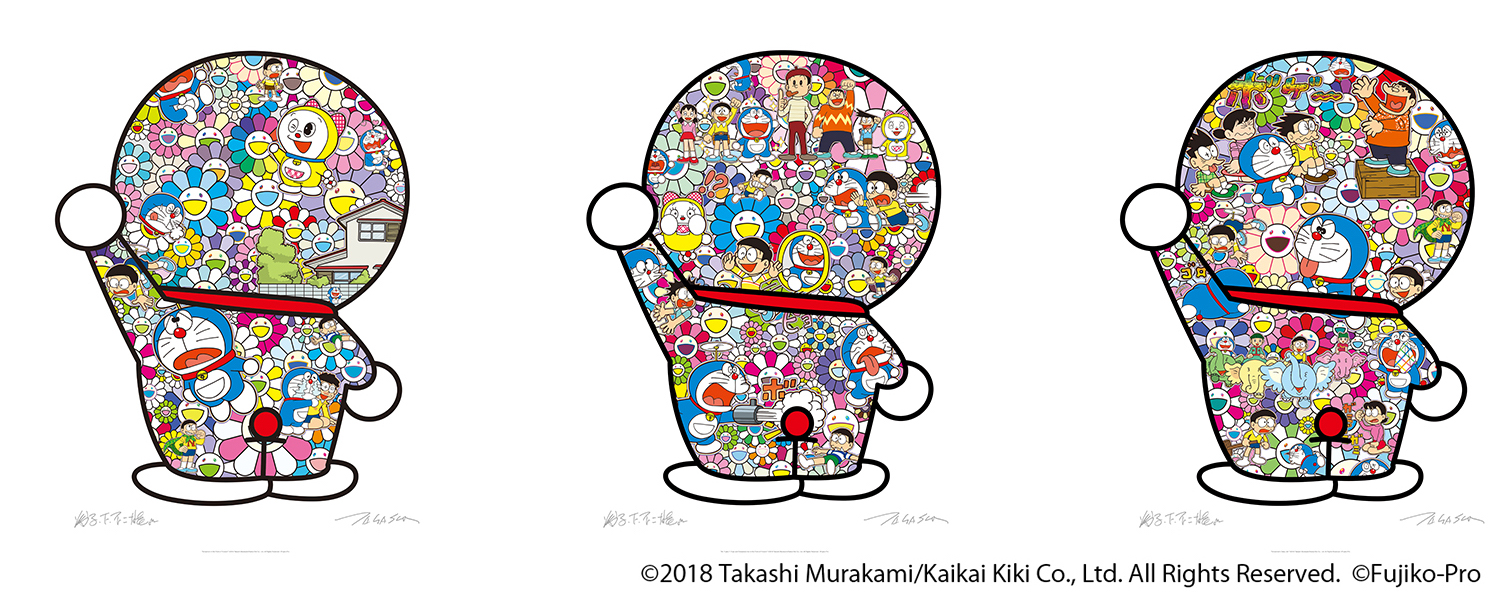8月30日(日)10時より、村上隆 ドラえもんコラボポスター作品「お花畑の