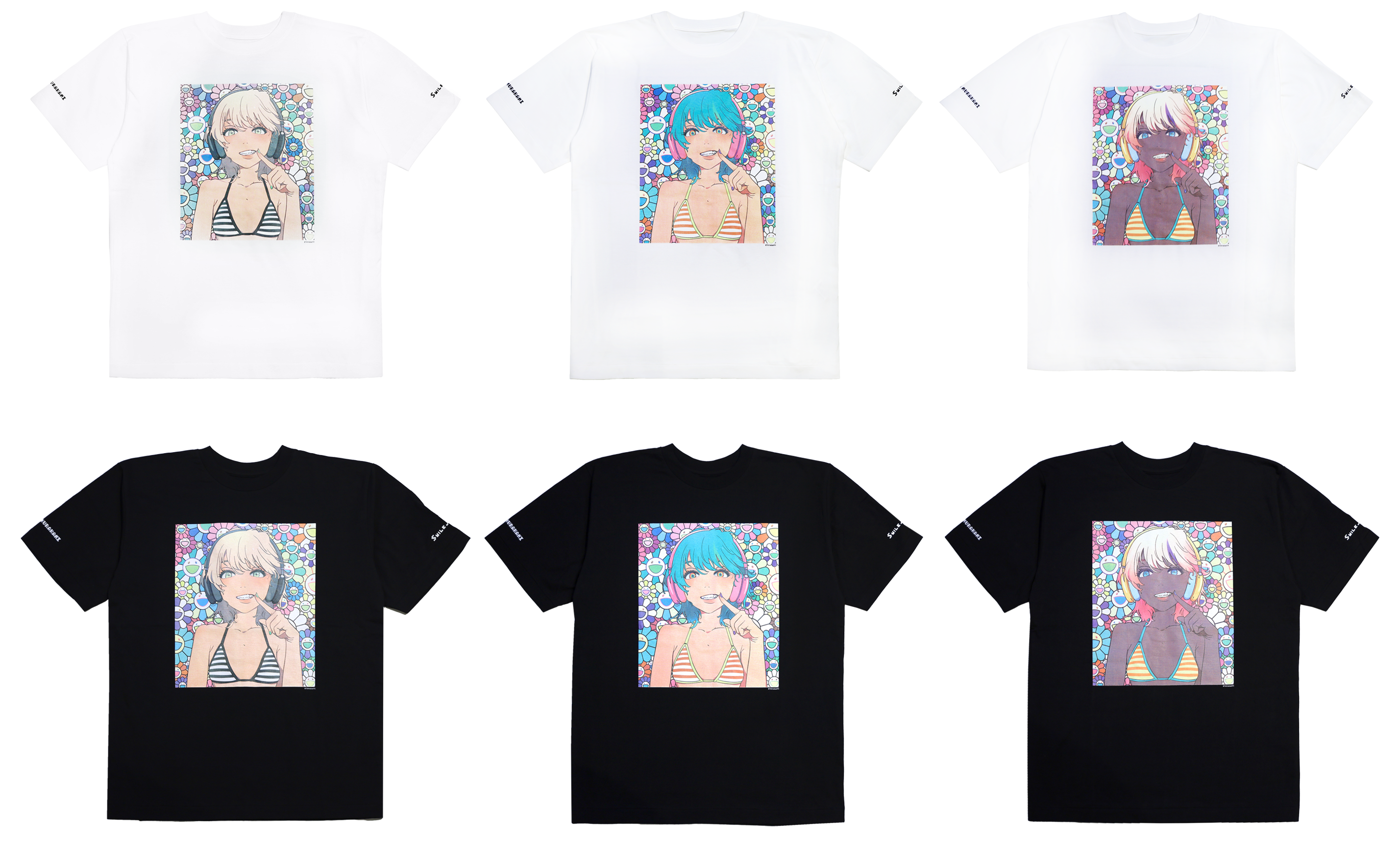 7月10日(月)20時よりWEBショップにて、mebae × 村上隆コラボTシャツ6種