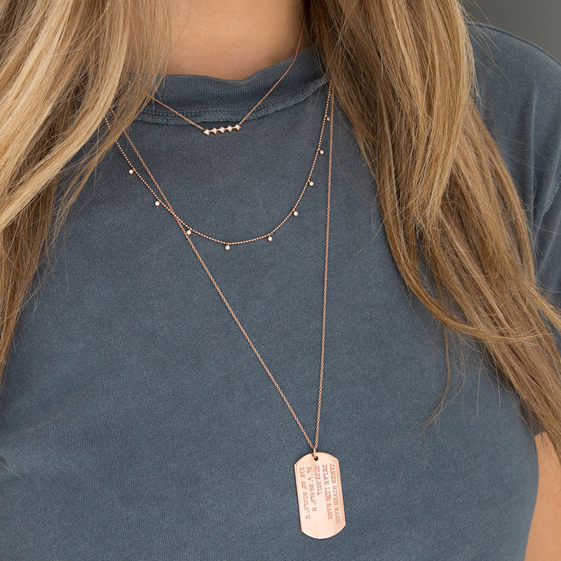 Zoë Chicco 14k Gold Large Engraved Dog Tag Necklace – ZOË CHICCO