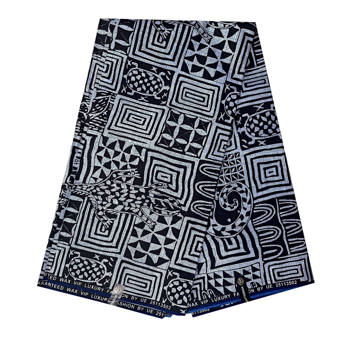 Bamileke Atoghu Ndop African Wax Print Fabric - Black | Afrilege
