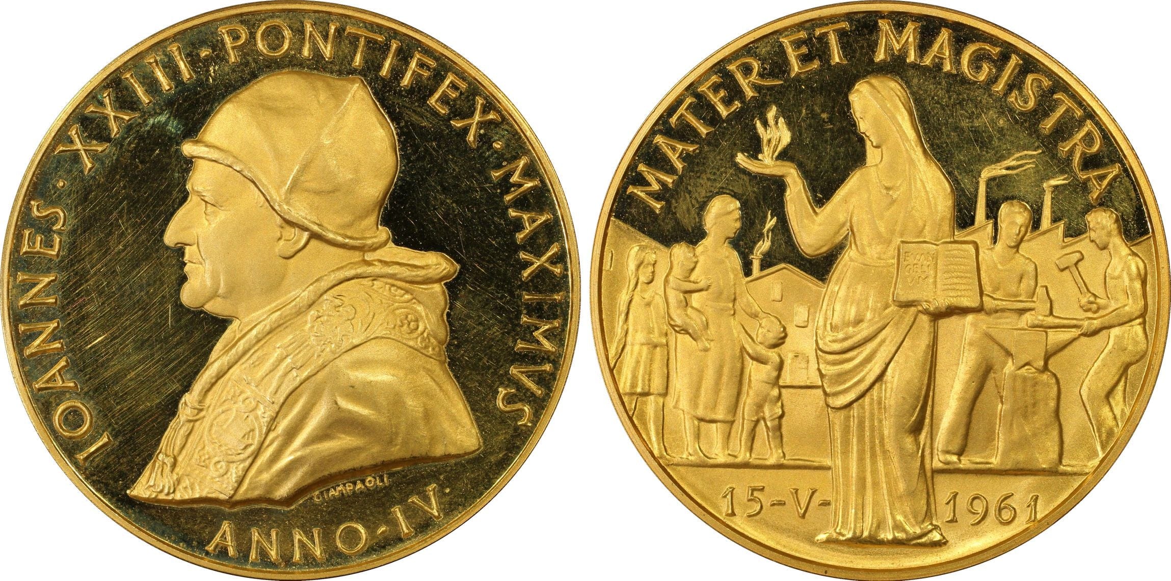 Top Pop】1962年 バチカン市国 ローマ教皇ヨハネ23世 金メダル