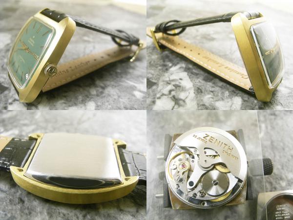 ZENITH アンティーク腕時計 希少 グリーンダイアル BOX ブレス付