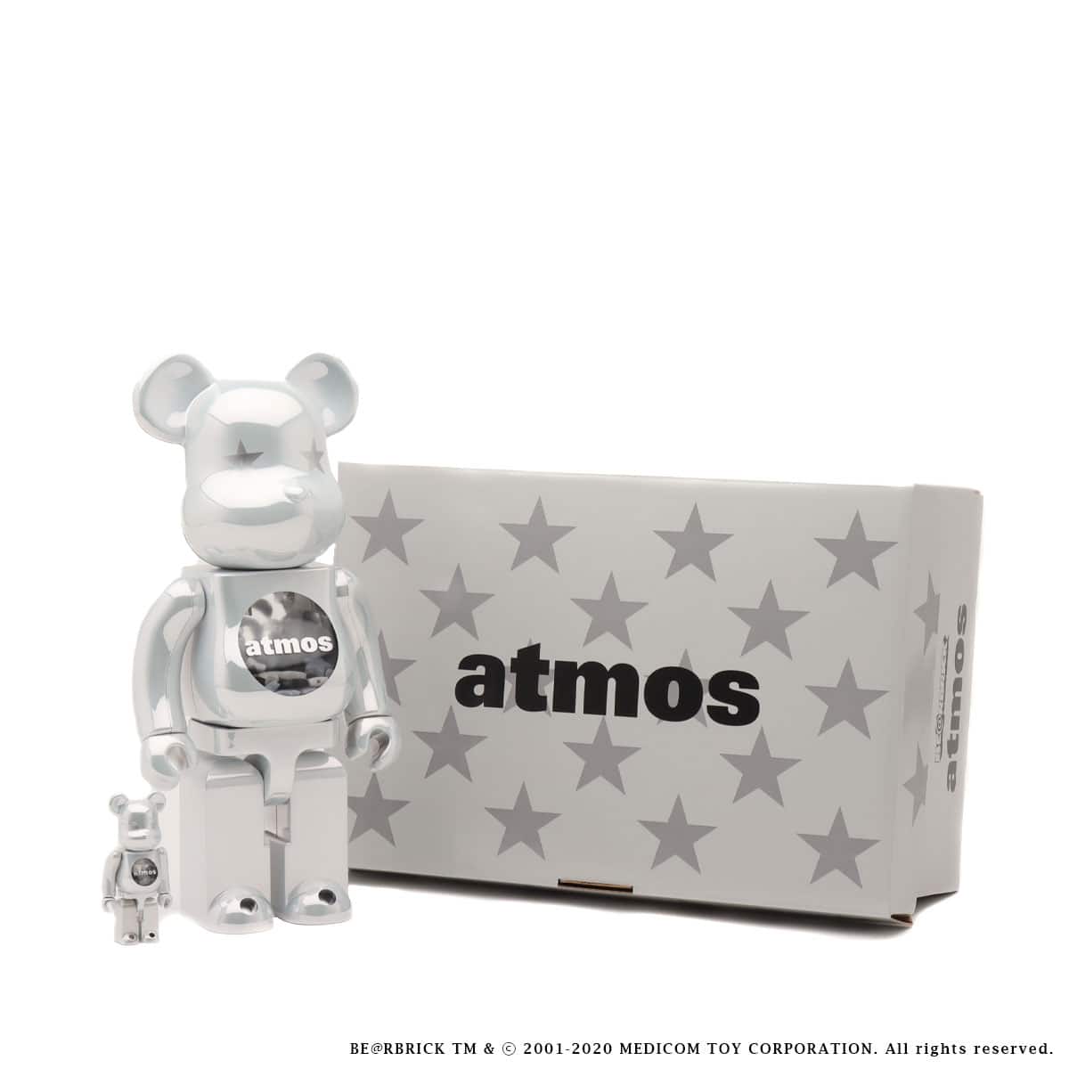 MEDICOM TOY BE@RBRICK atmos WHITE CHROME Ver. 100％ & 400％ 20FW-S