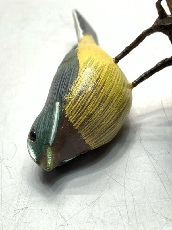 希少 キセキレイ バードカービング 野鳥彫刻 木彫りの野鳥 置物