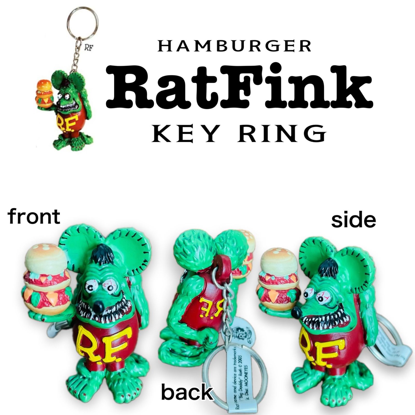 新品 🇺🇸 RatFink キーリング 【ハンバーガー】キーホルダー ラット