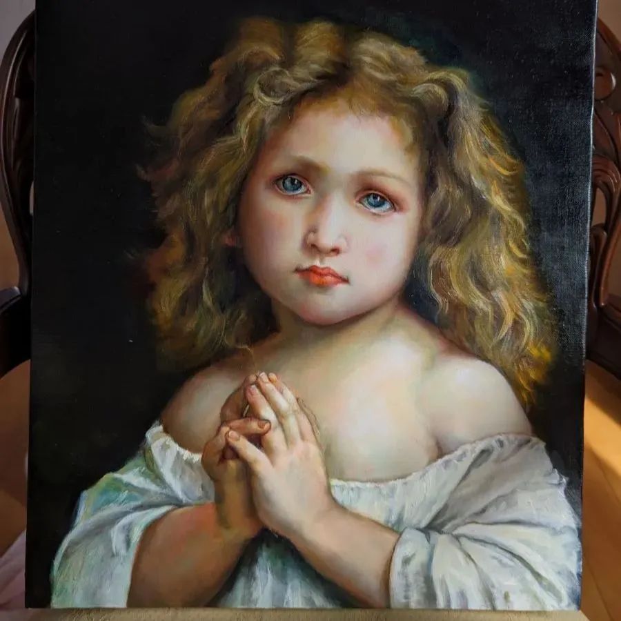 油絵【摸写】ブグロー「少女」国立西洋美術館所蔵 美人画 女の子 人物