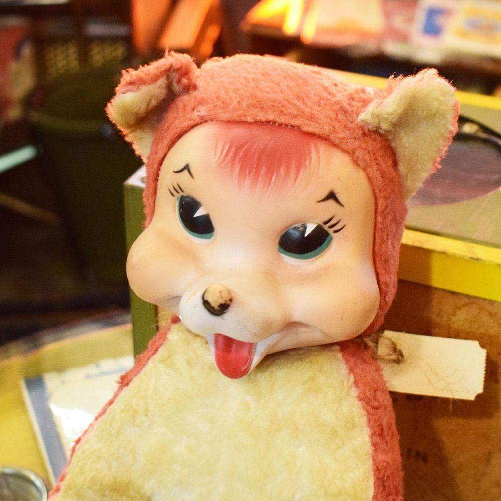 50's ラバーフェイス フォックス ぬいぐるみ / Rushton ヴィンテージ
