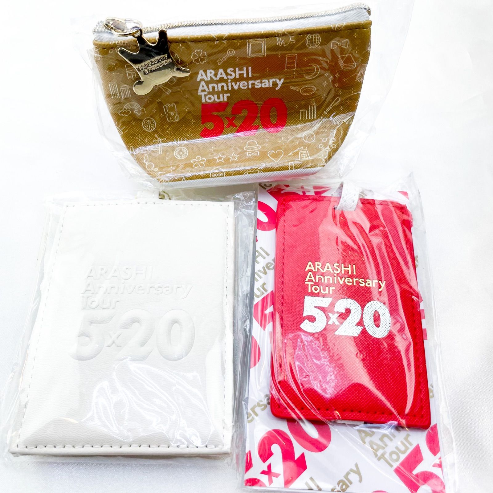 新品 未開封 嵐 5x20 ラゲッジタグ パスケース ミニポーチ セット (S