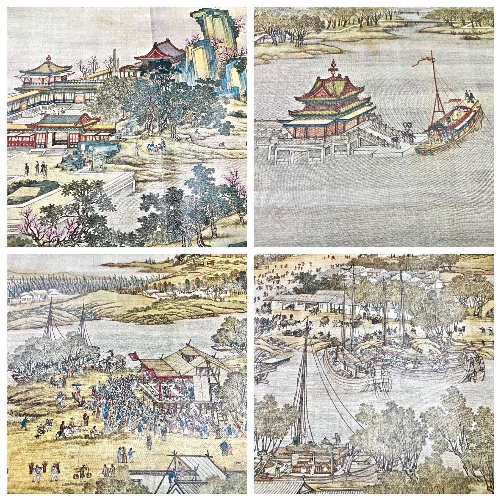 ☆ながめて楽しい絵巻物 ○清院本清明上河図【複製・縮小版】○中国