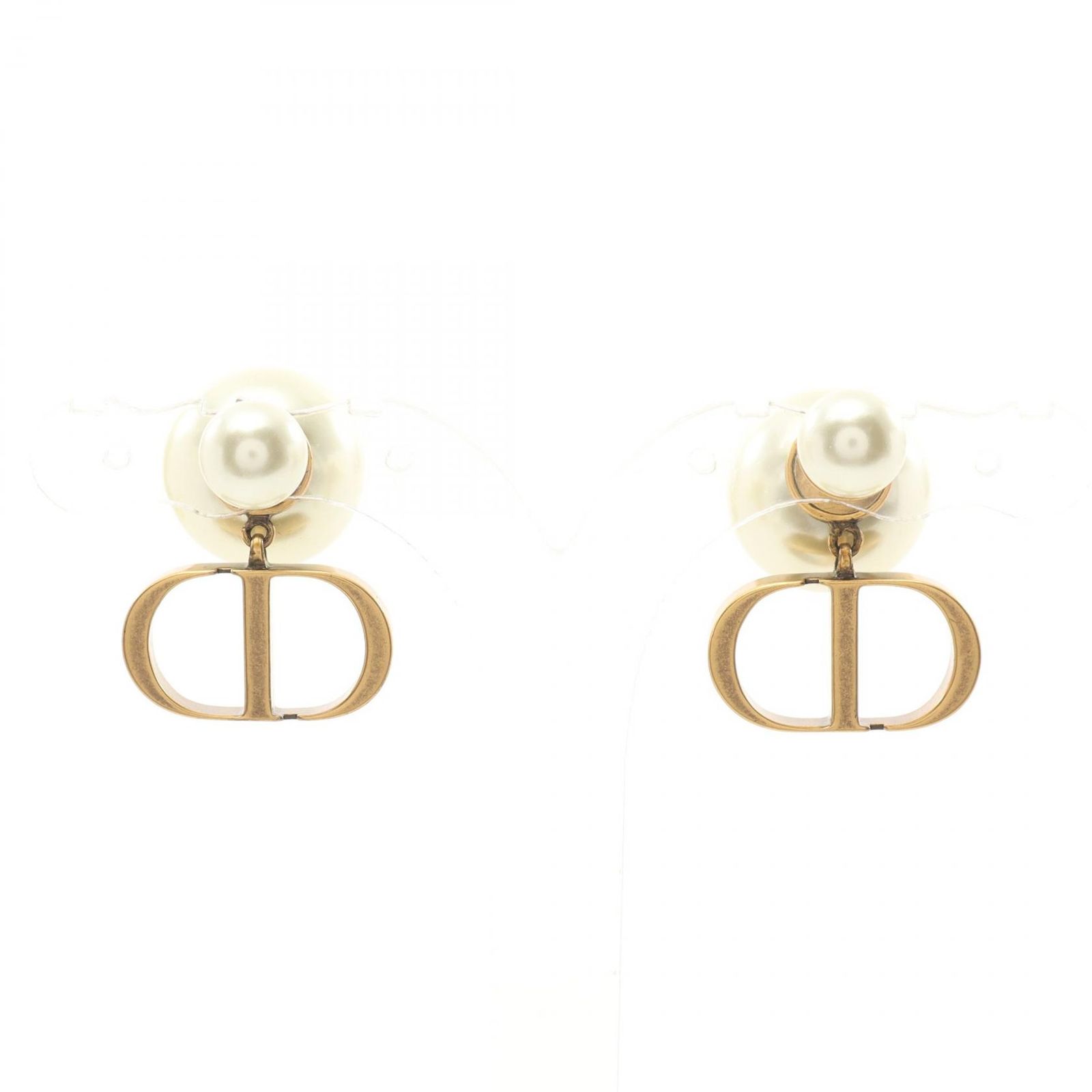 ディオール Dior ピアス CDロゴ ゴールド/パールホワイト GP（ゴールド