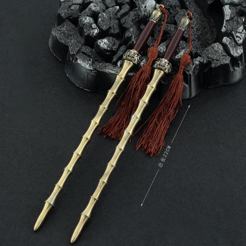 水滸伝 武将 英雄 好漢 武器 呼延灼 双鞭 全長 22cm (2本