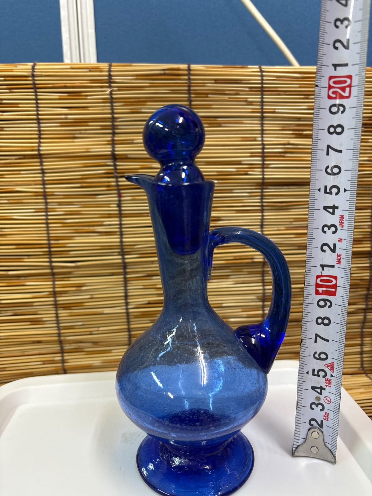 D-壁 琉球ガラス 水差し ピッチャー ブルー 吹きガラス デキャンタ