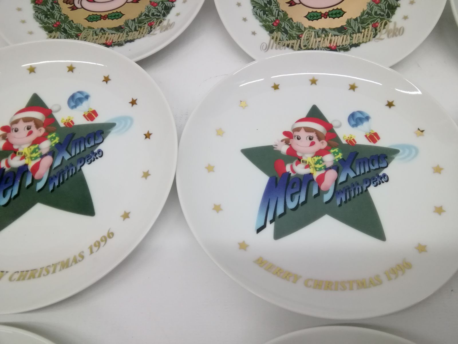 未使用品 不二家 ペコちゃん クリスマス プレート 9枚セット お皿