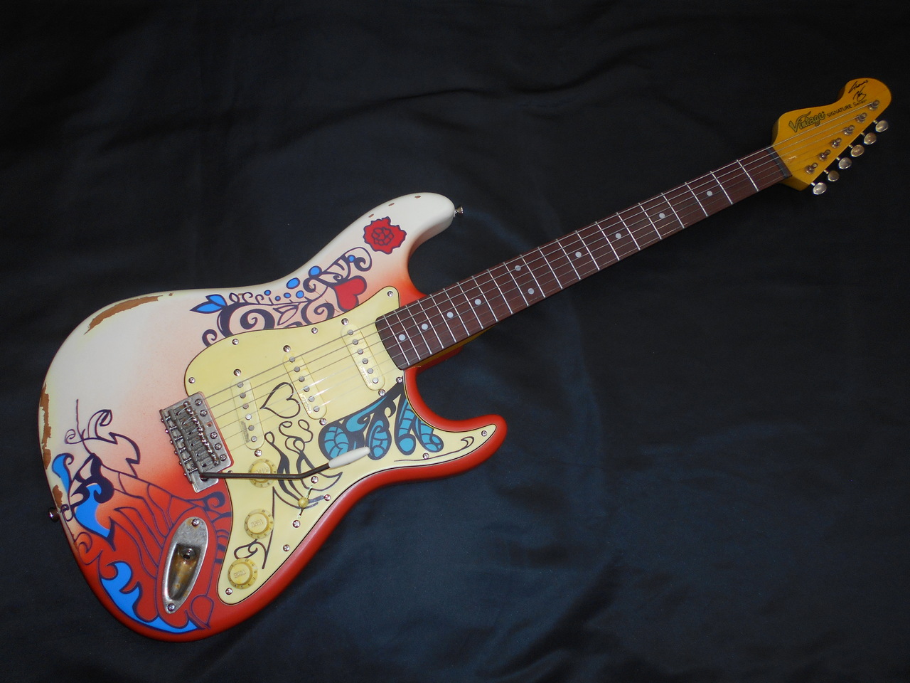 Vintage V6 Thomas Blug Signature Electric Guitar 'Summer of love