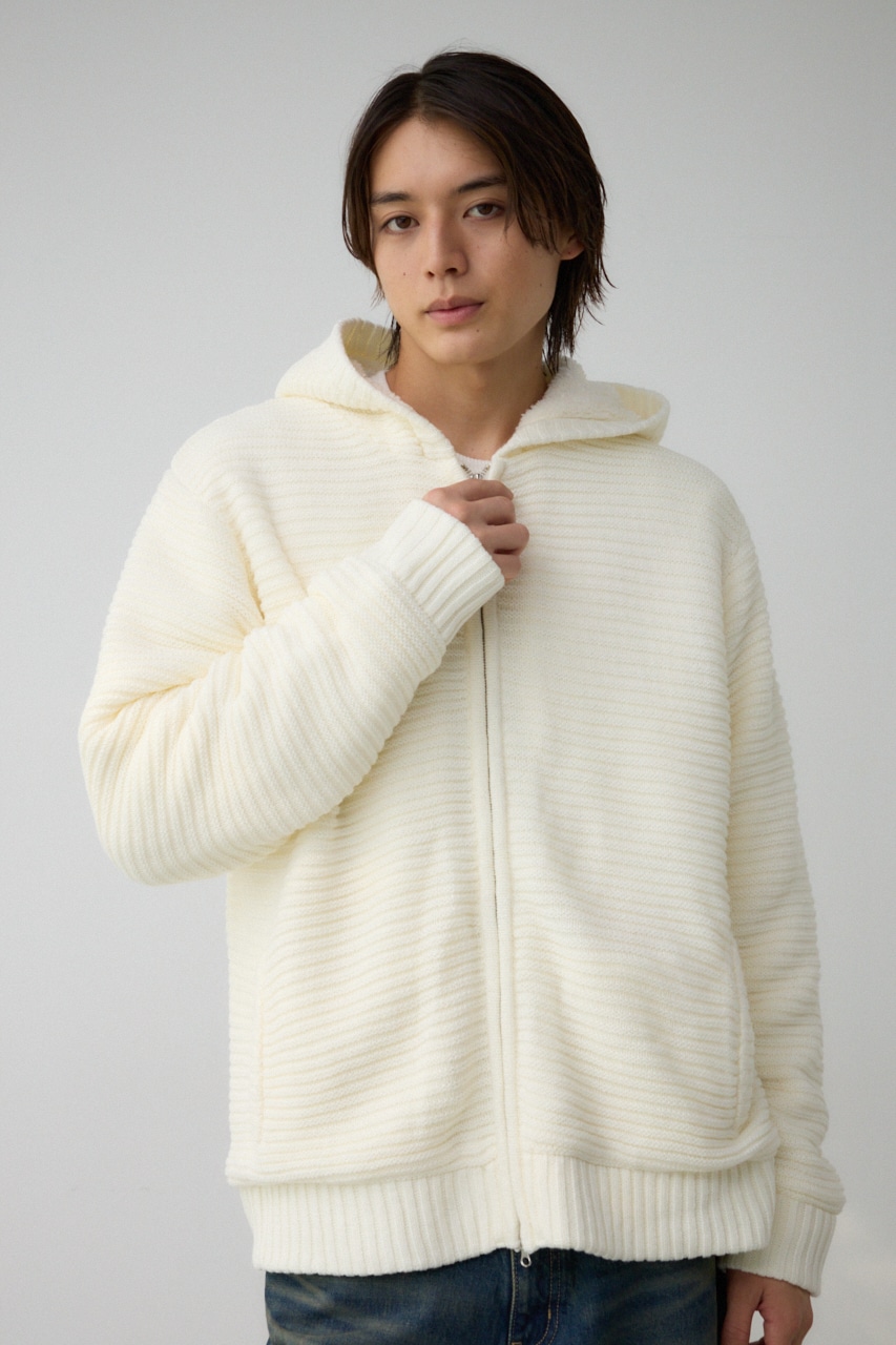 ガーターボアジップフーディーニット｜MEN｜251HAB70-400I｜AZUL BY