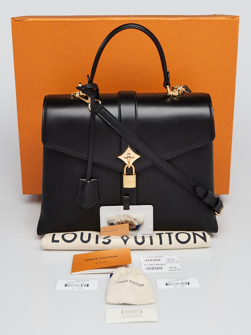 Louis Vuitton Black Leather Rose Des Vents MM Bag | Yoogi's Closet