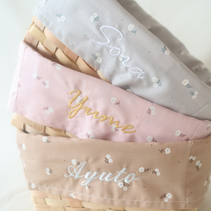 PINDOT MINI FLOWER]名前入りバスケット【3colors】ピンドットミニ