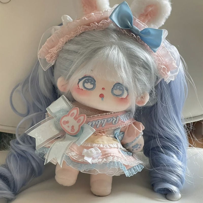 ツインポニーテールのペア 20cm 着せ替えぬいぐるみ用ウィッグ 着せ