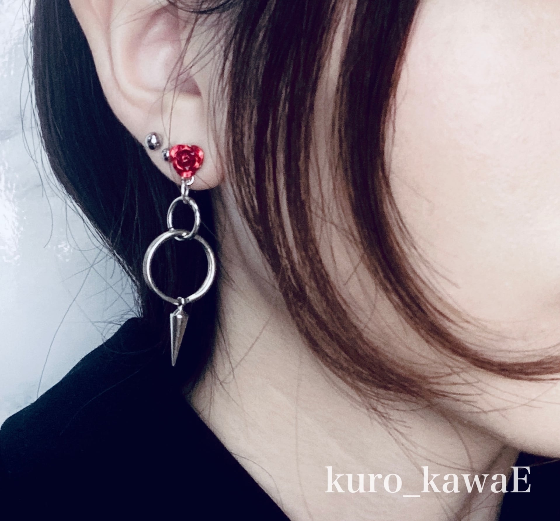 薔薇と棘のピアス】薔薇 バラ イヤリング フェイクピアス イヤーカフ