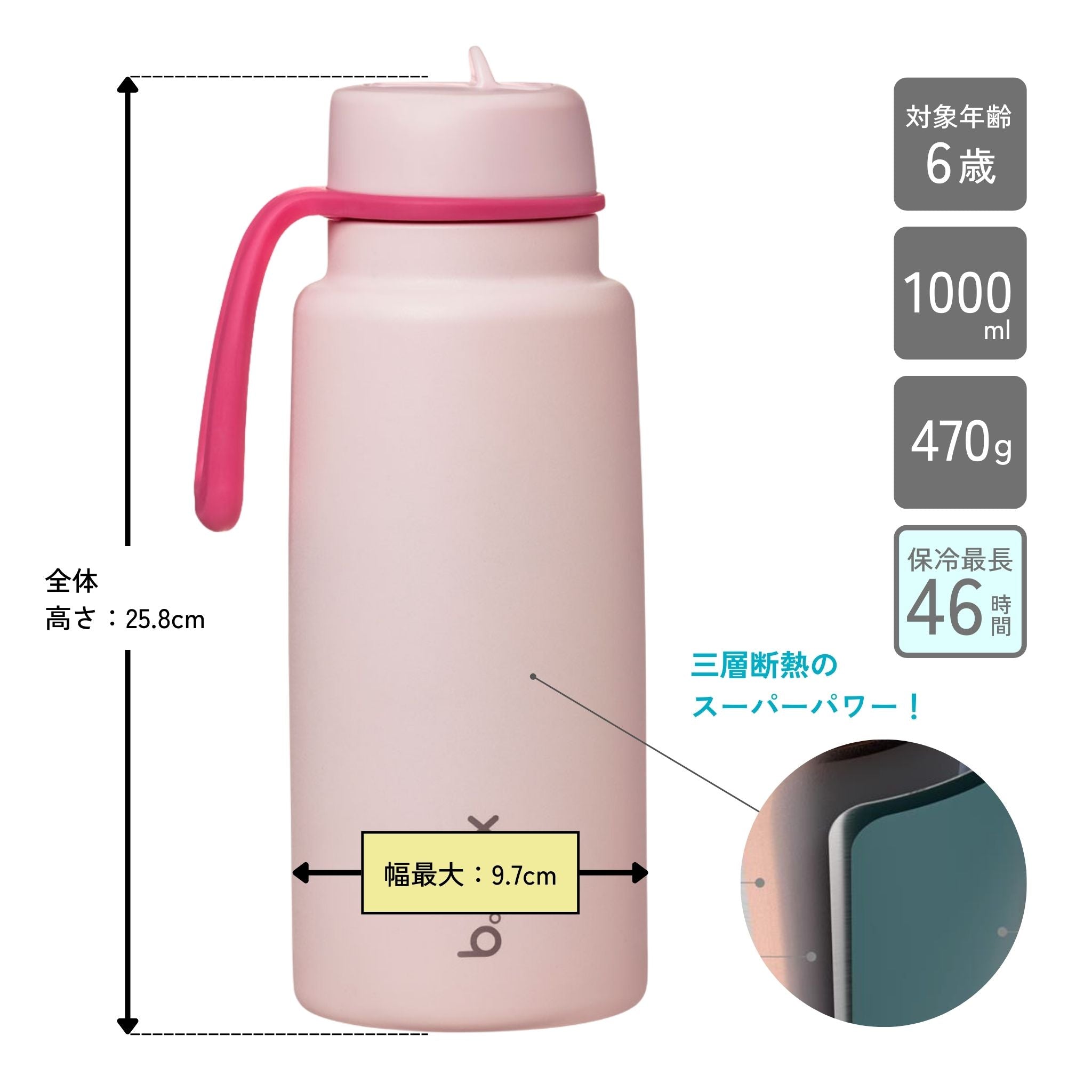 フリップトップボトル 1L（ステンレス製水筒）/Insulated Flip Top