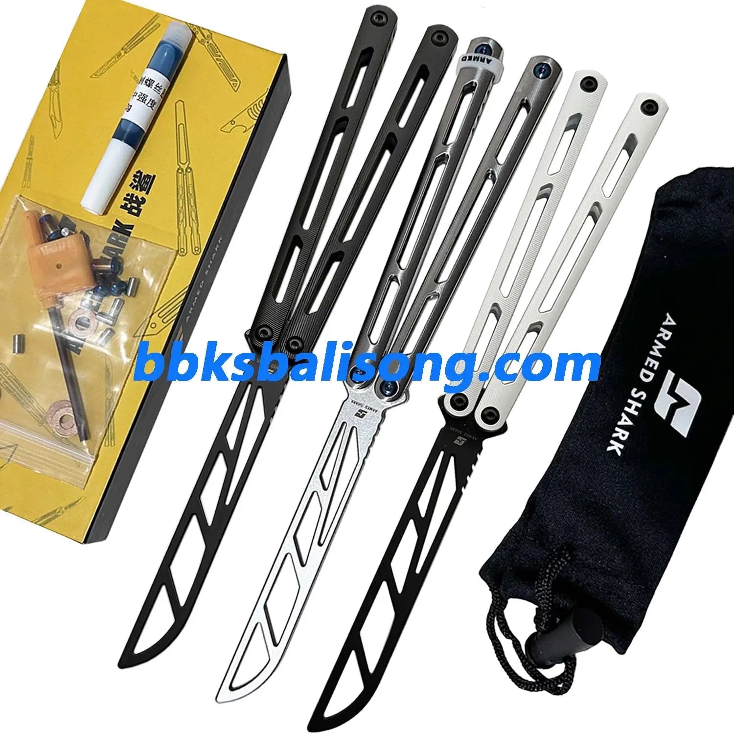 ARMED SHARK Tsunami Balisong Clone Titanium Chanwich Handle