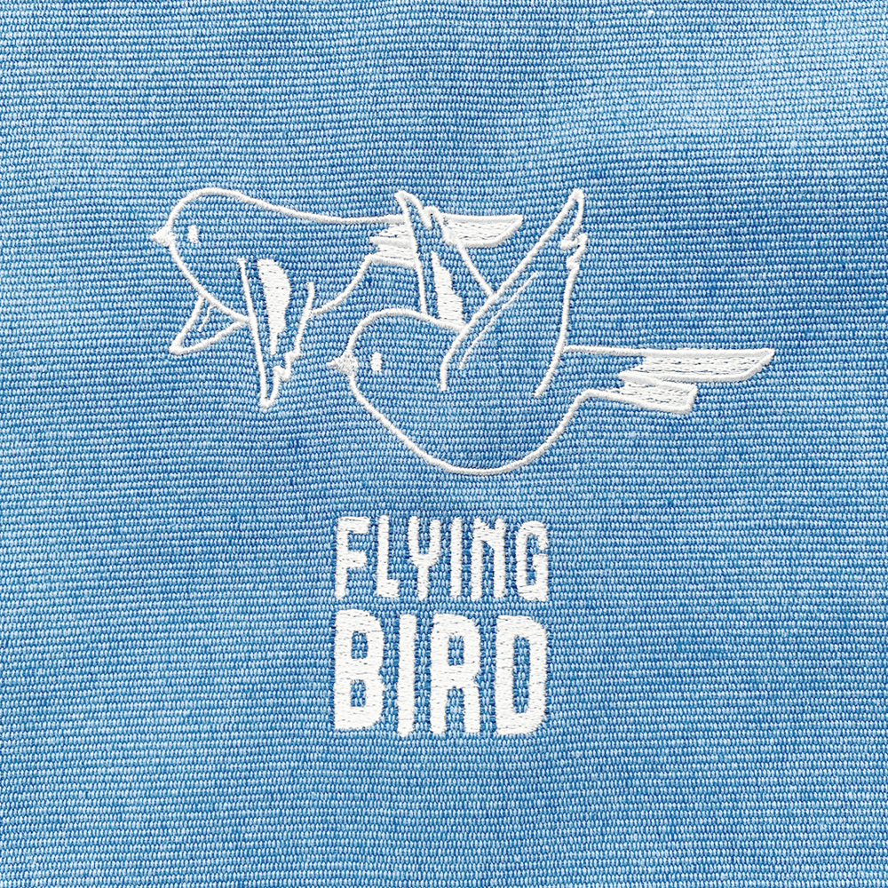 刺繍ショルダートートバッグ FLYING BIRD 空を飛ぶシマエナガ｜BIRDSTORY