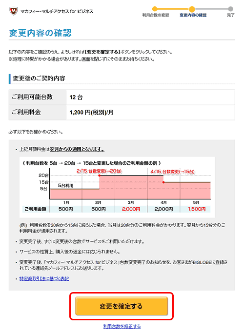ライセンス追加・変更手順 | 法人向けウイルス対策/月額版【BIGLOBE