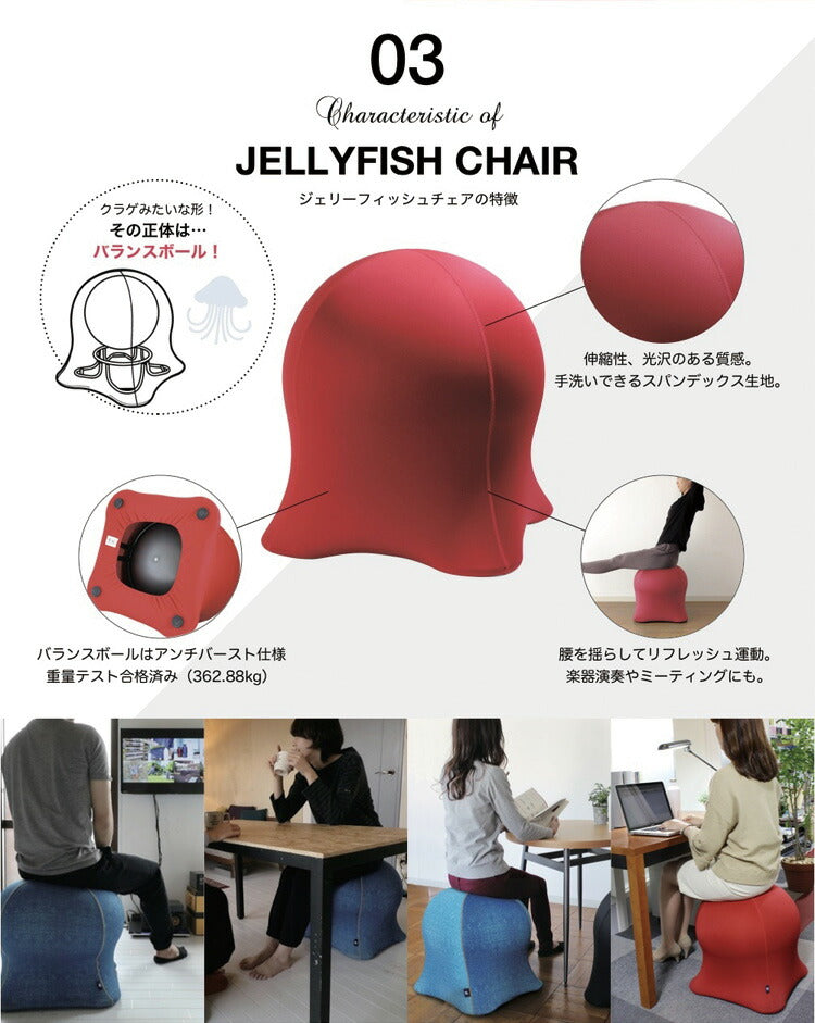 ジェリーフィッシュチェア 北欧柄 バランスボール エクササイズ