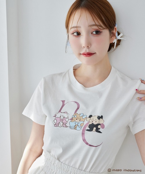 セール】【mikko コラボ】プリントTシャツ（Tシャツ/カットソー）｜one