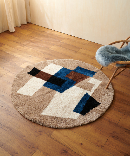 GEOMETRIC RUG ROUND 140 ジオメトリックラグ（ラグ/マット）｜journal
