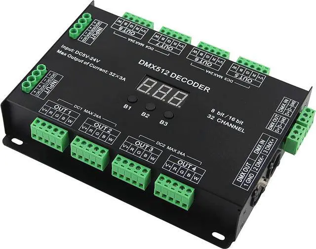 32 Channel 96A RGBW DMX 512 LED Decoder Controller DMX Dimmer DC5