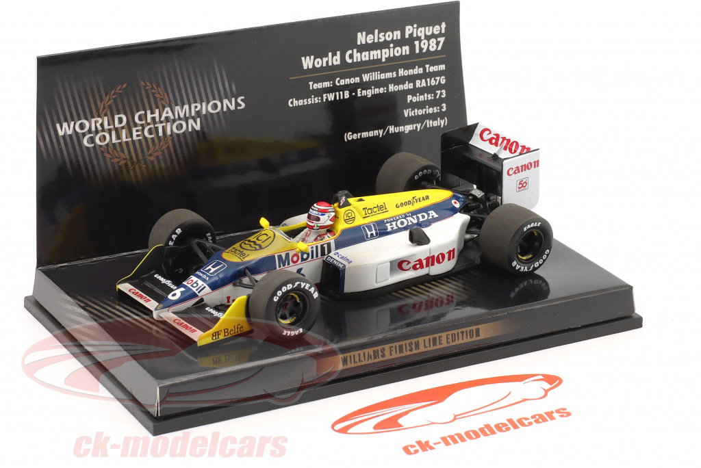 Minichamps 1:43 N. Piquet Williams FW11B Dirty Version #6 formula