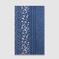 一宮 藍染総柄のれん4連 ご縁2(花唐草/輝花/京縞/短冊) NID3106 1枚
