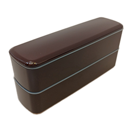 北市漆器店 レンジ対応スリム重ね二段弁当 溜 600mL｜【ハンズネット