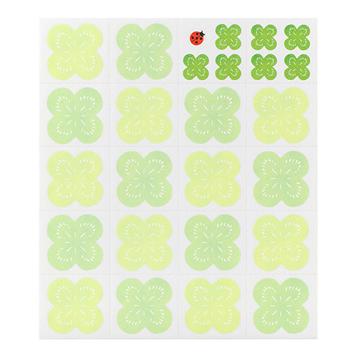 ミドリ（MIDORI） カラー色紙用 寄せ書きシール クローバー柄 18枚